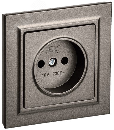 Изображение товара Розетка 1 пост BRITE без заземления 10А темная бронза IEK