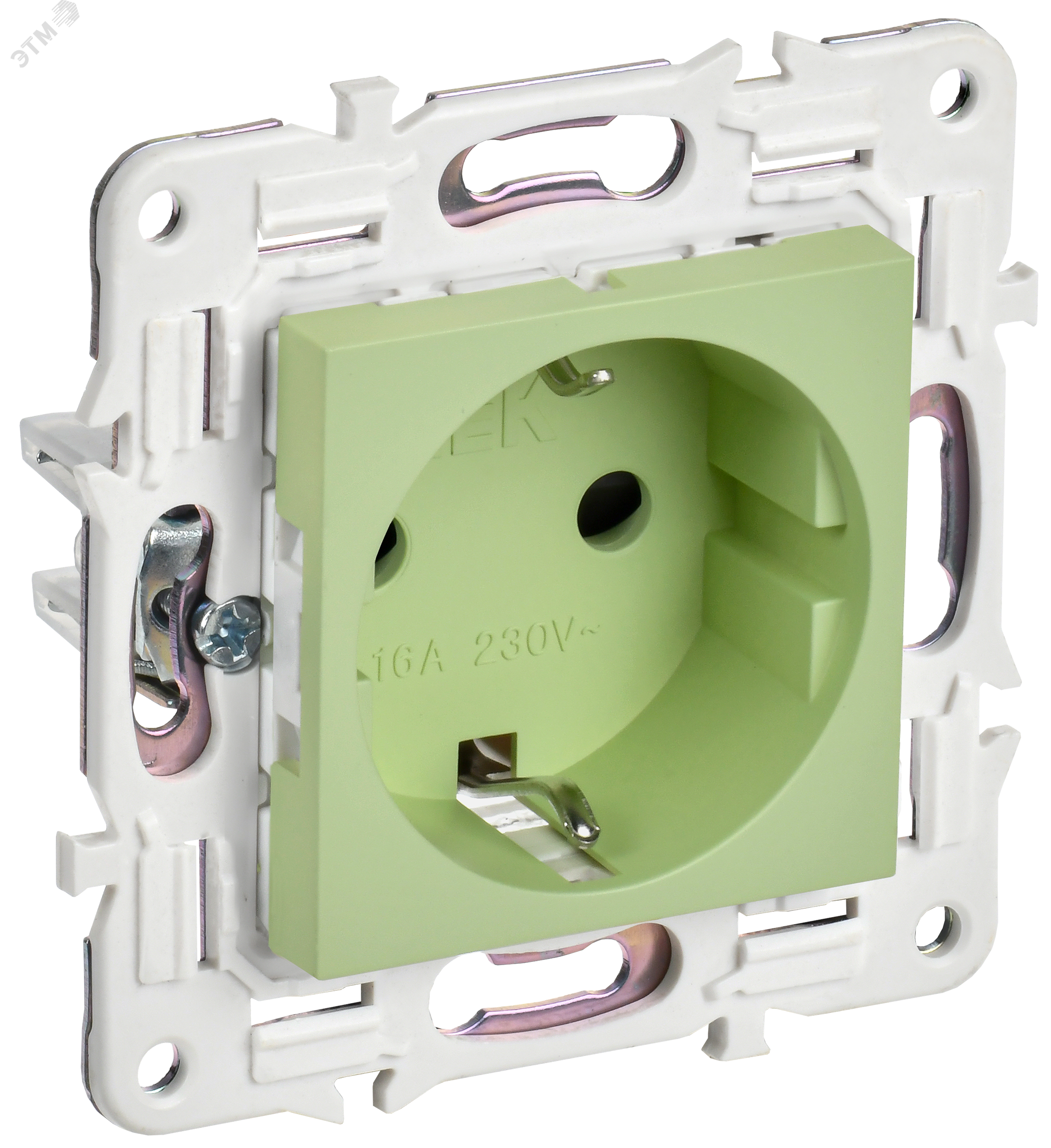 Изображение товара Розетка с заземлением с защитными шторками 16А SK-R04G мятный IEK
