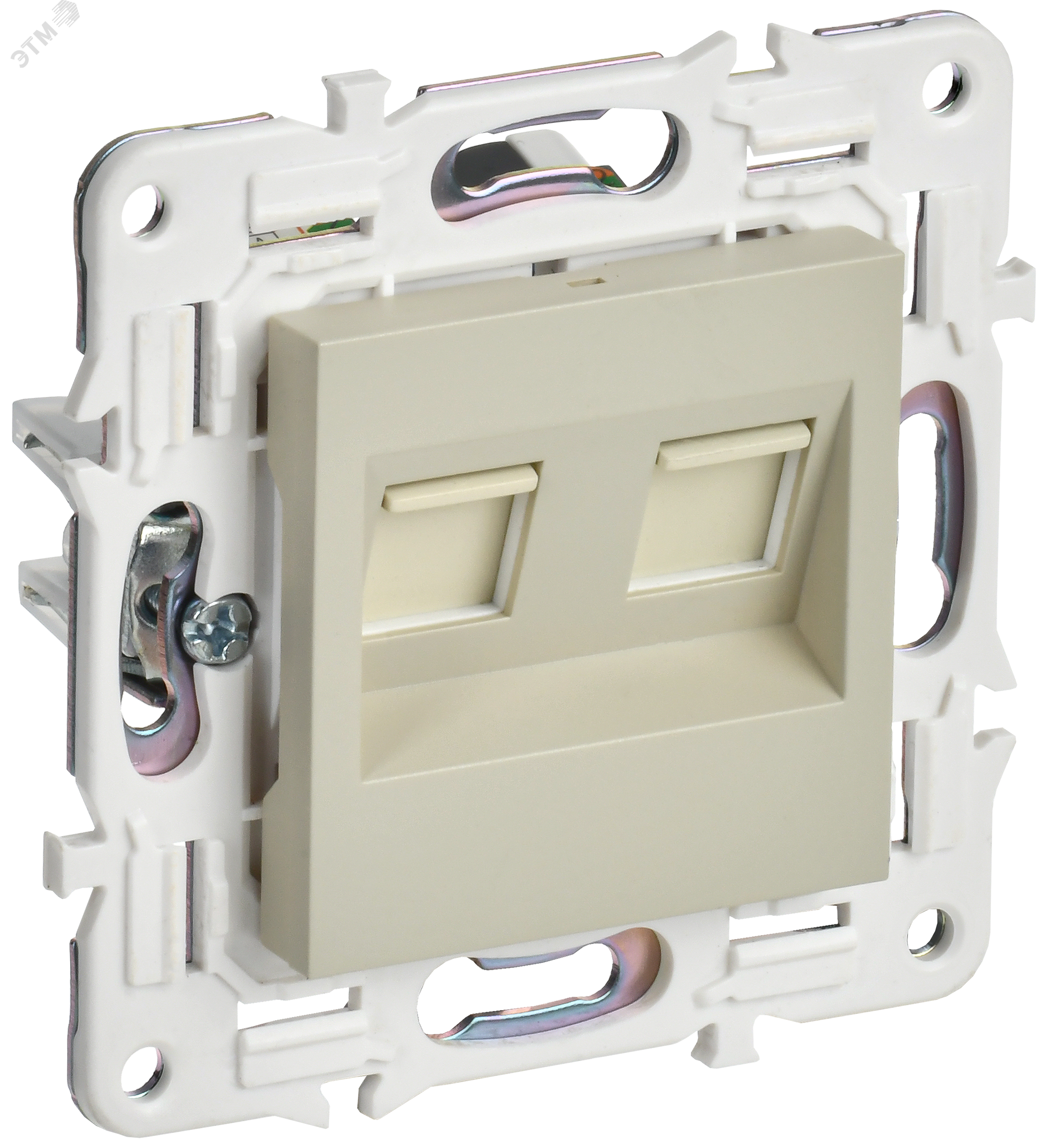 Изображение товара Розетка компьютерная двойная RJ45 SKANDY  бежевый IEK