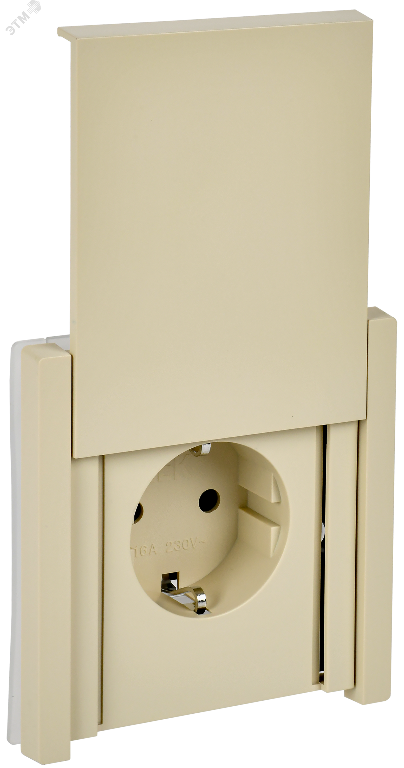 Изображение товара Розетка 1-местная с заземлением IP44 IEK FP421 ваниль