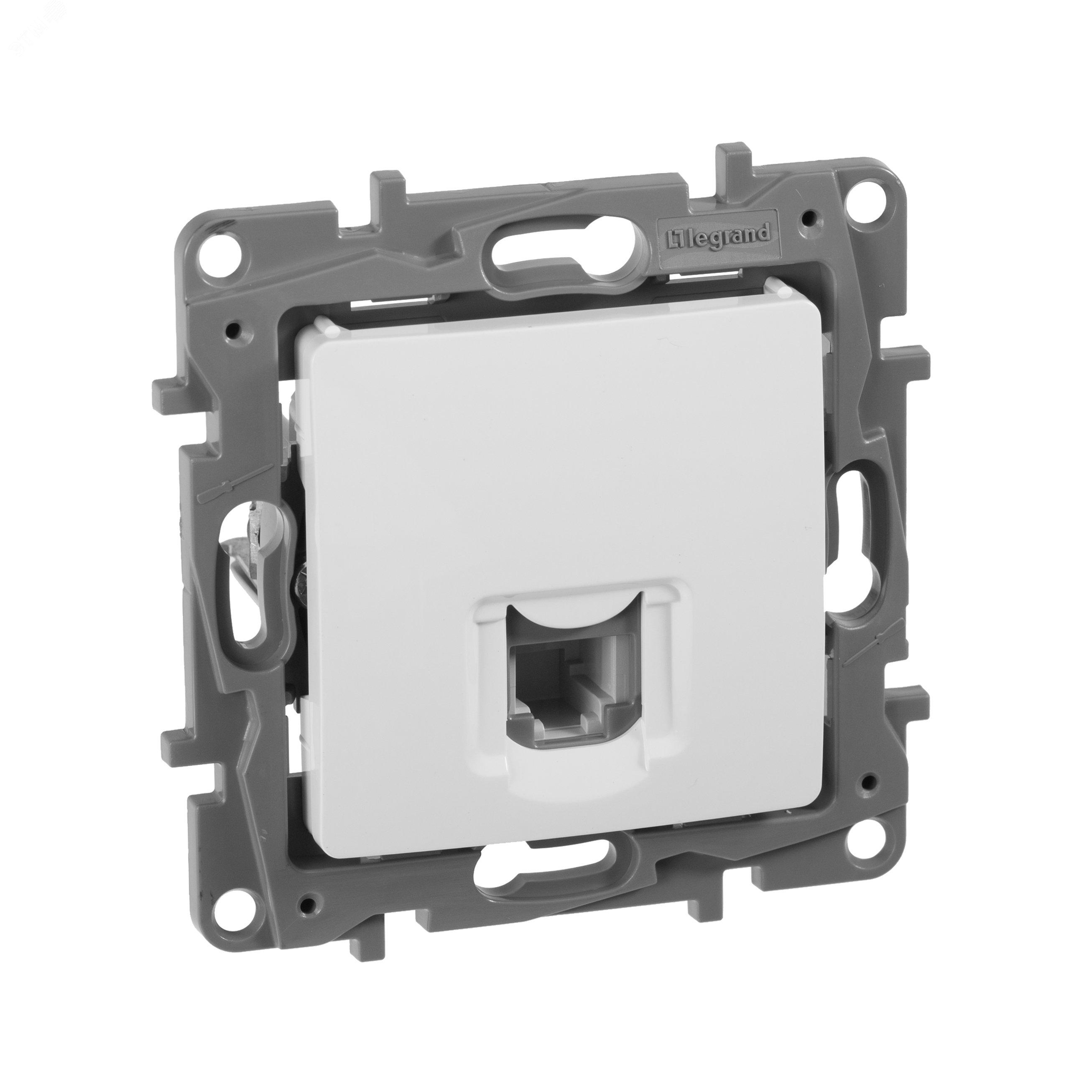 Изображение товара Розетка телефонная RJ11 ETIKA для скрытого монтажа белая IP21 1 пост винтовое крепление