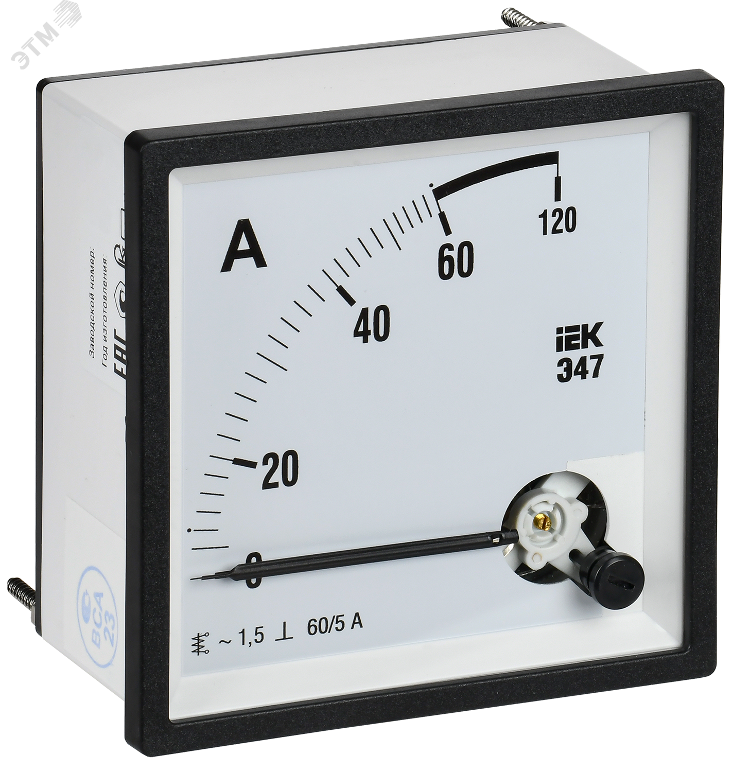 Изображение товара Амперметр Э47 60А класс точности 1,5 монтаж на лицевую панель