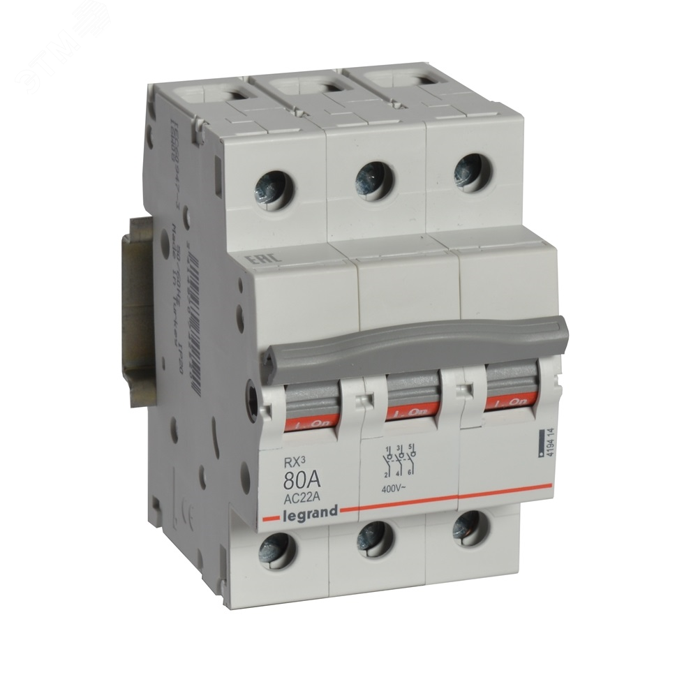 Изображение товара Выключатель-разъединитель 80А 3П RX3 (шт)