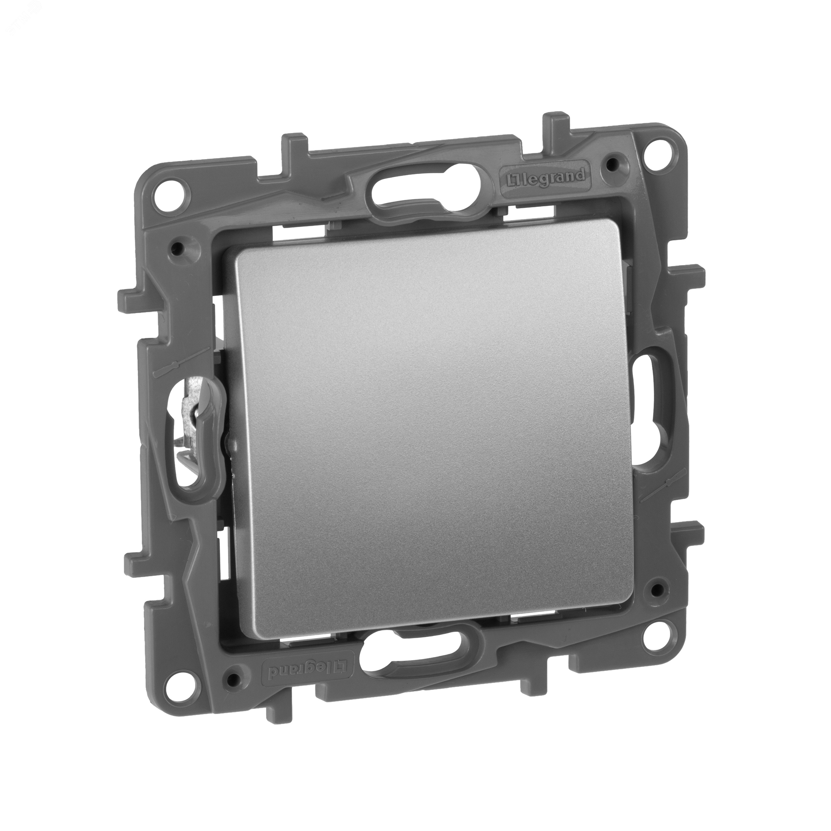 Изображение товара Выключатель 1-клавишный проходной 10А алюминий ETIKA