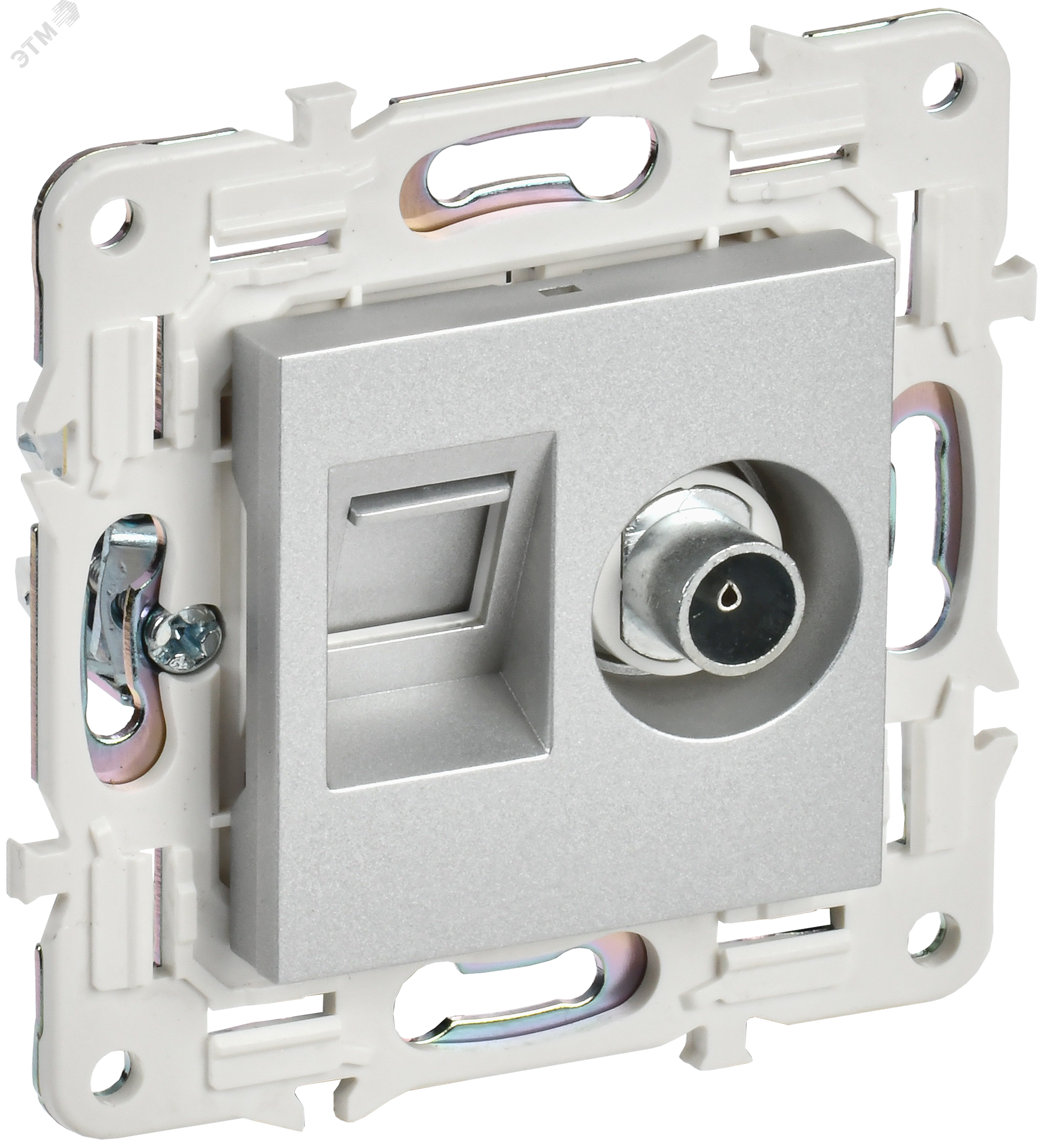 Изображение товара Розетка комбинированная TV+RJ45 SKANDY серия SKANDY для интернета и телевидения