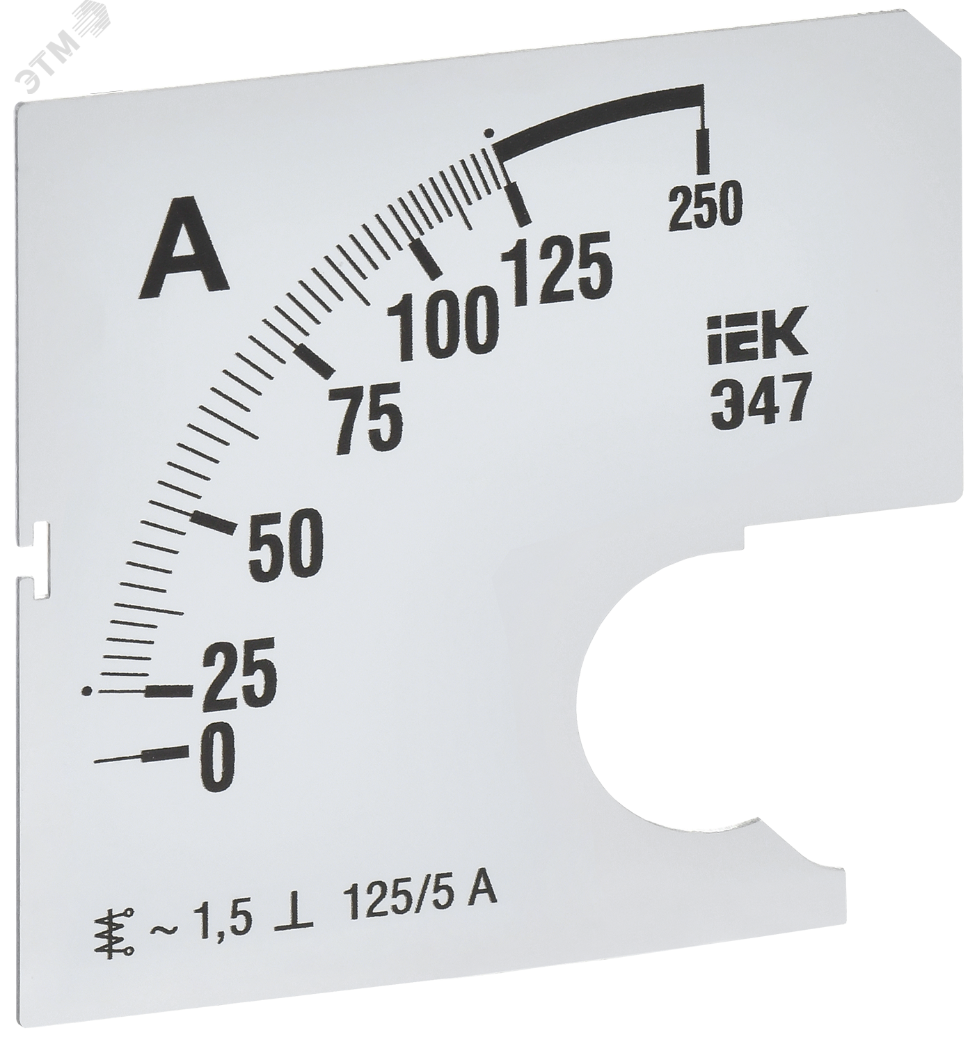 Изображение товара Шкала сменная для амперметра Э47 класс точности 1,5 72х72мм (шт)