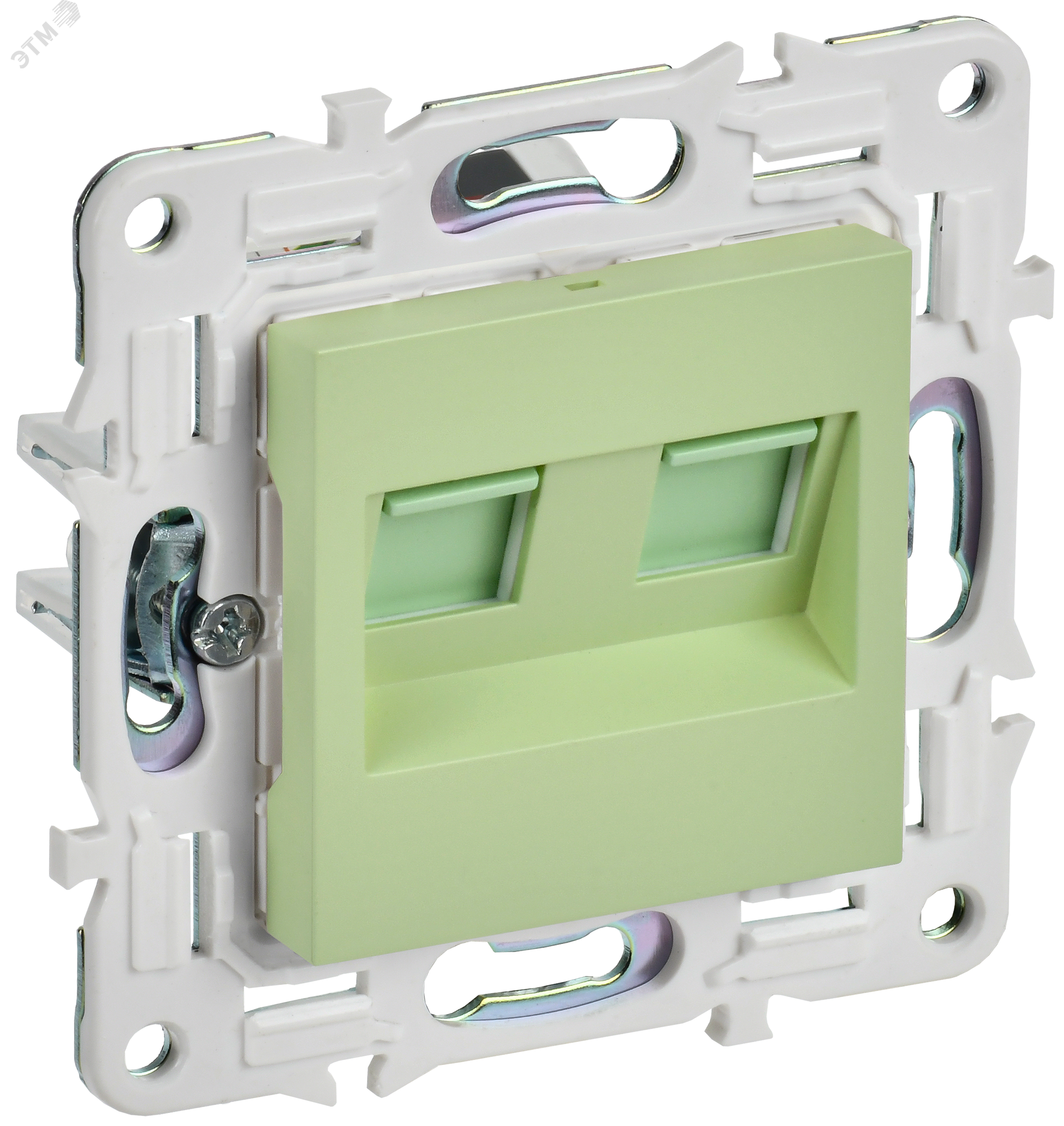 Изображение товара Розетка компьютерная двойная RJ45 SKANDY IP20 пластиковая зеленая
