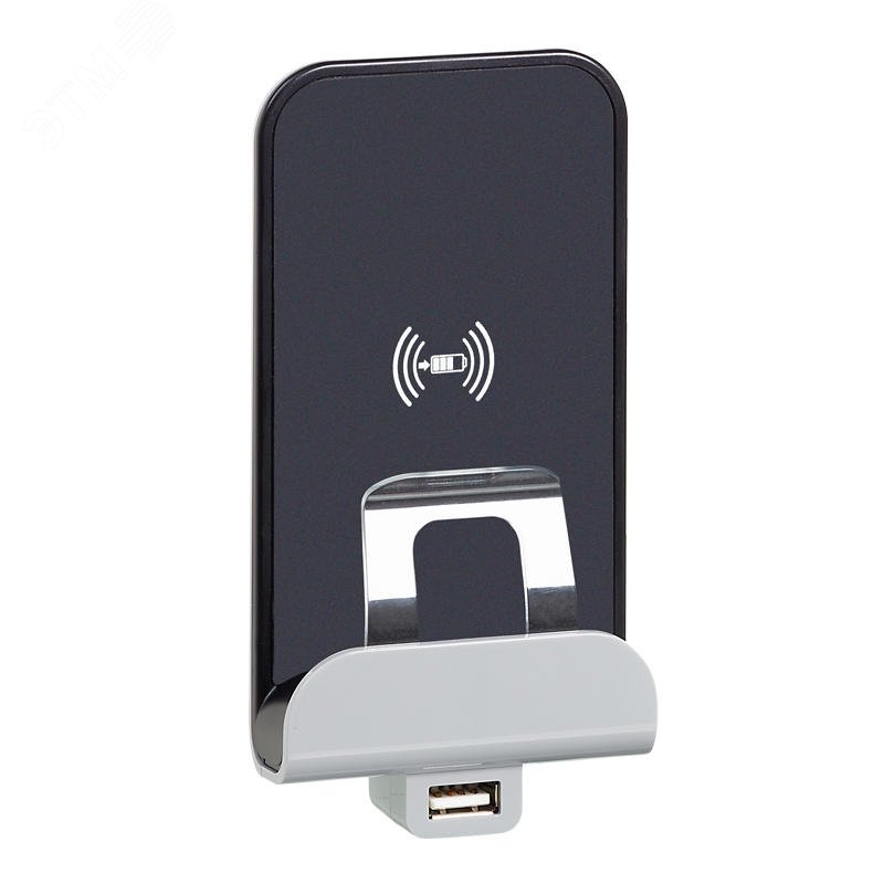Изображение товара Беспроводное зарядное устройство Qi 5В с USB A 5В слоновая кость ETIKA (шт)