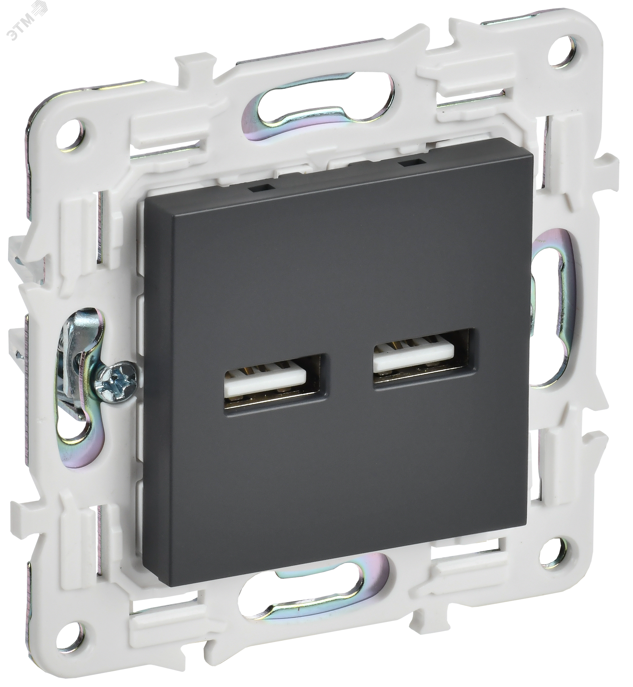 Изображение товара Розетка USB SKANDY с быстрой зарядкой 3,1А модель SK-R15T титан IEK