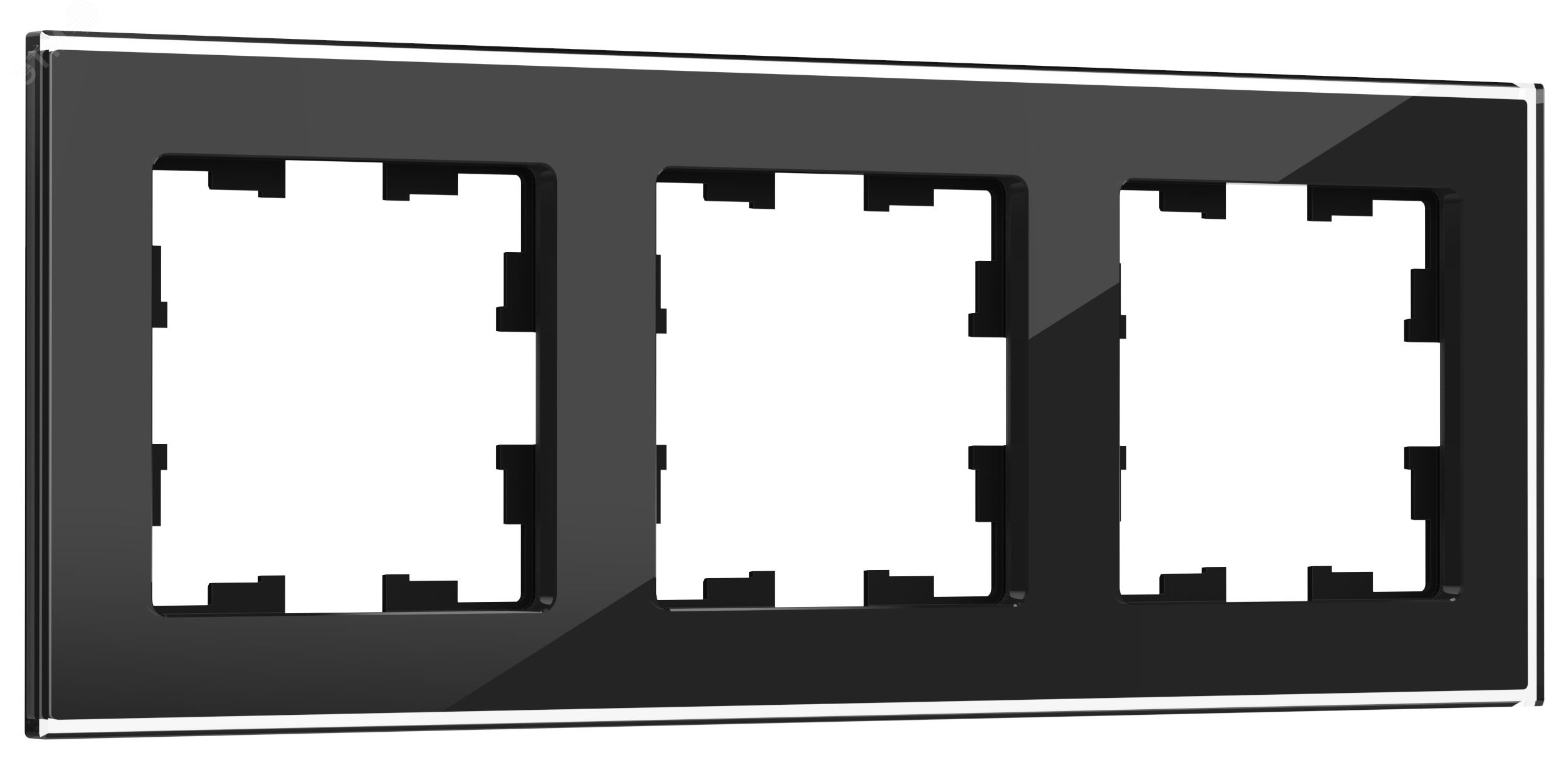 Изображение товара Рамка BRITE РУ-3-2-БрЧ стекло черный 3 поста