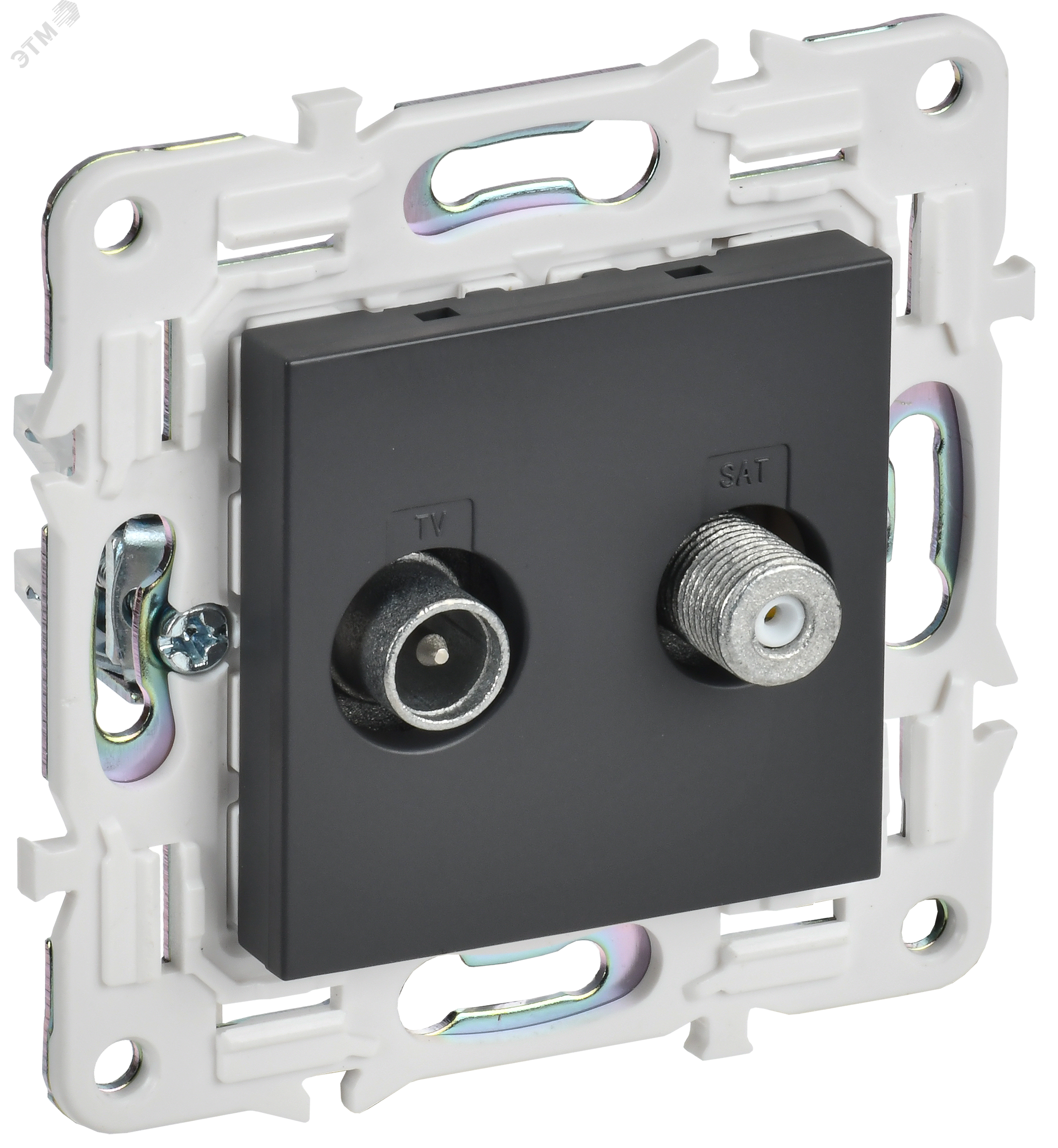 Изображение товара Розетка двойная TV + SAT SKANDY SK-A13T титан IEK