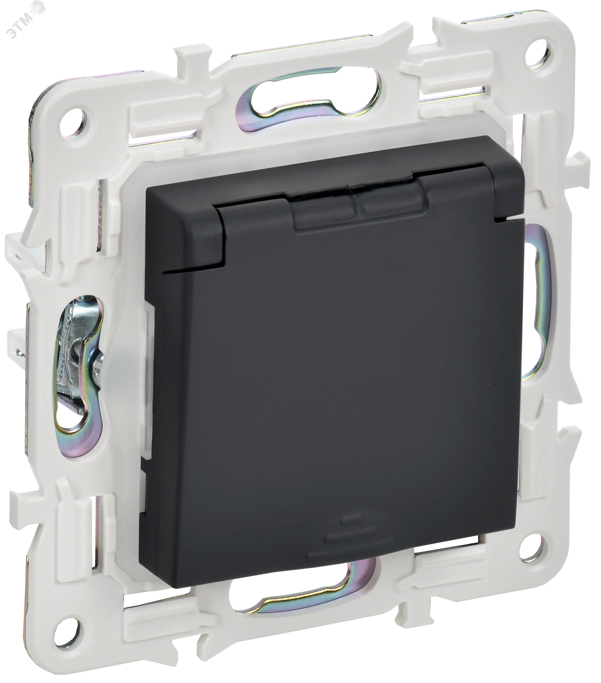 Изображение товара SKANDY Розетка 1-местная с заземлением 16А IP44 SK-R11G графит