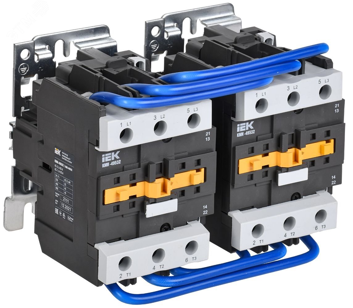 Изображение товара Контактор КМИ-49532 реверс 95А 400В/АС3 2НО:2НЗ IEK