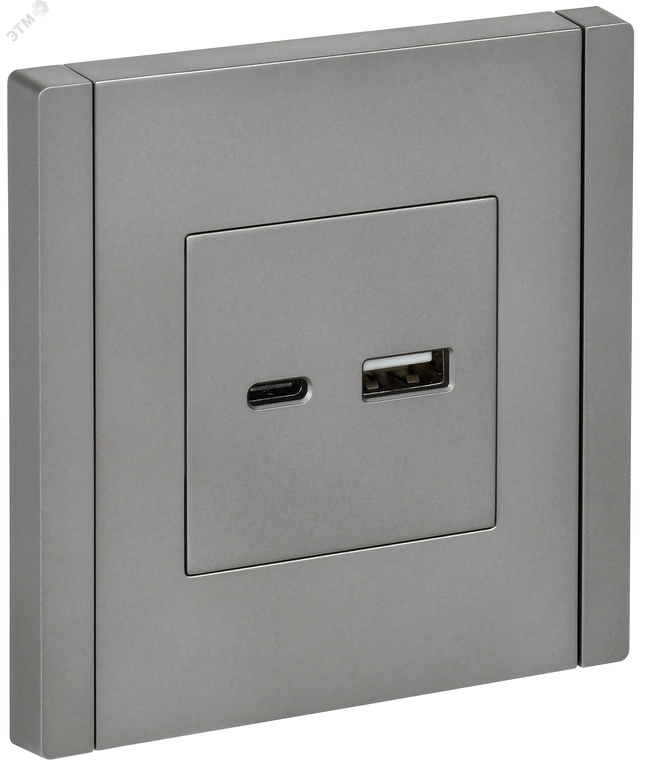 Изображение товара FORTE&PIANO Розетка USB A+C 18Вт FP551 сталь IEK