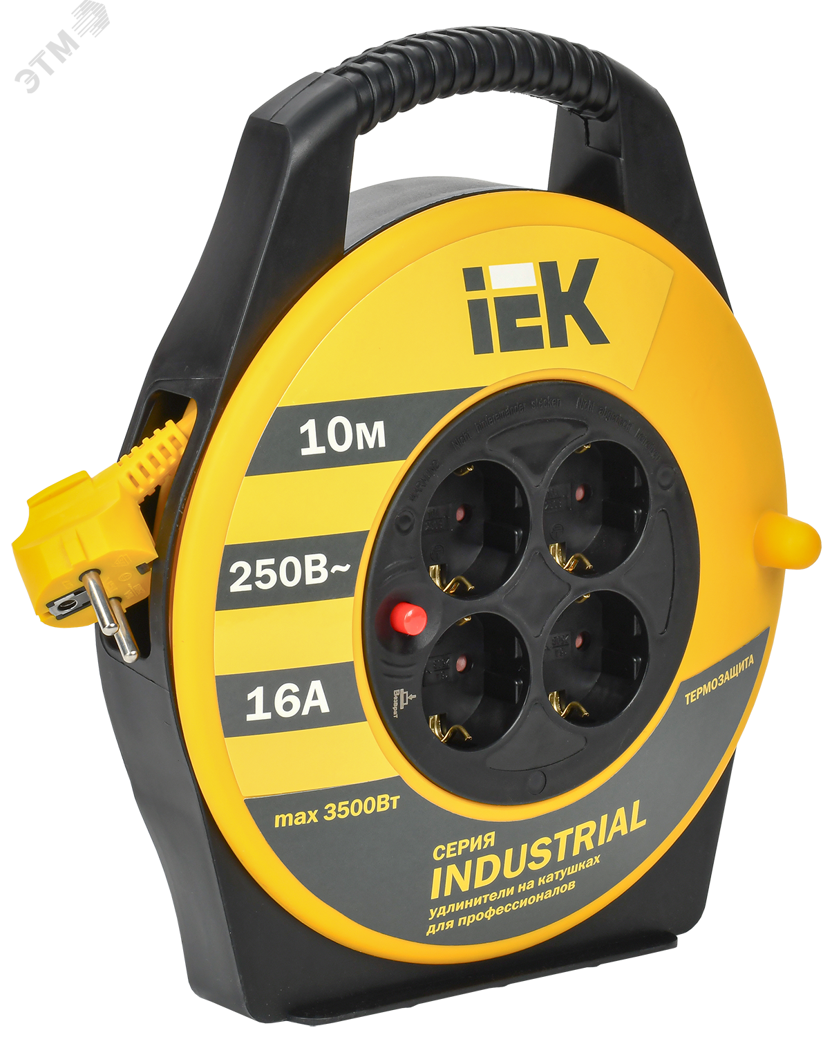 Изображение товара Удлинитель силовой 4 розетки 10м IEK с термозащитой