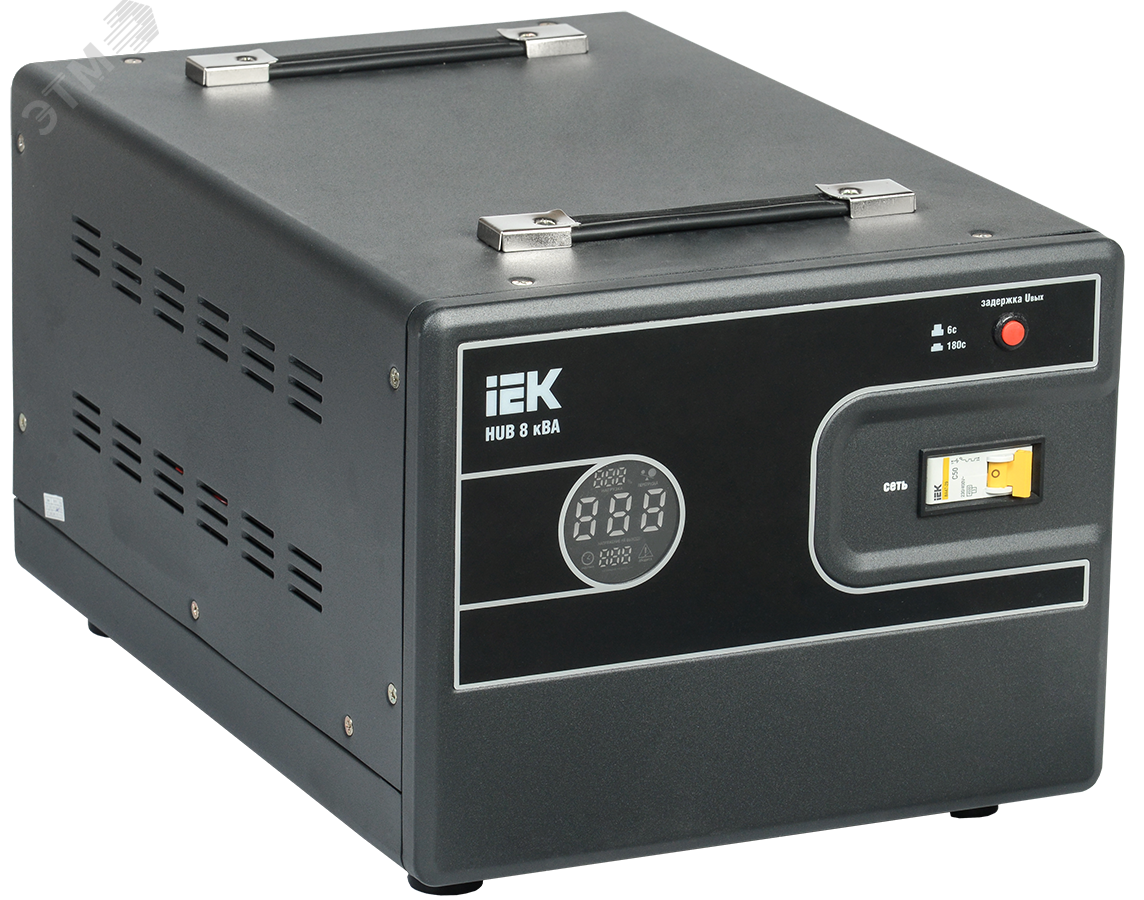 Изображение товара Стабилизатор напряжения 8 кВА серии HUB релейное управление для бытовой и промышленной техники