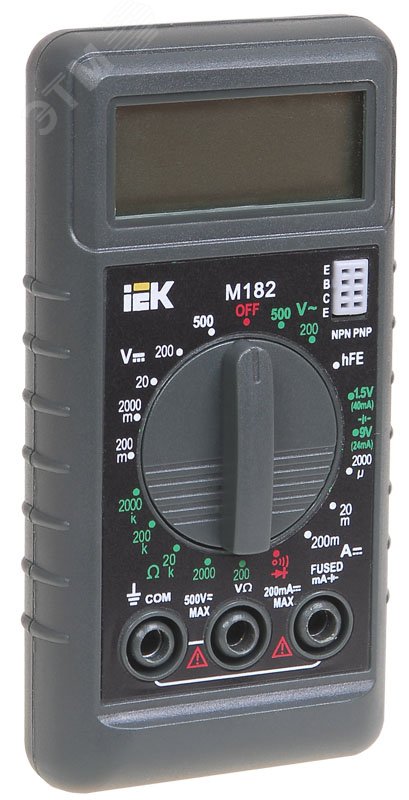 Изображение товара Цифровой мультиметр Compact M182 IEK для точных измерений напряжения тока сопротивления