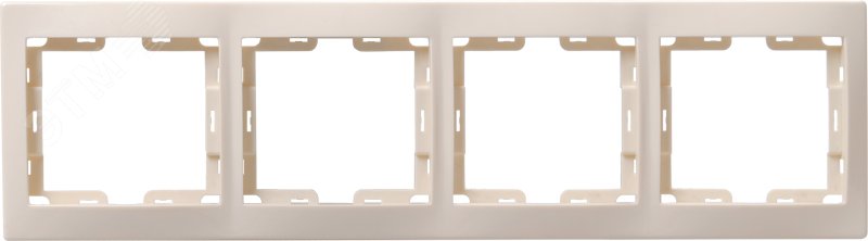 Изображение товара Рамка 4-местная горизонтальная серия КВАРТА цв кремовый GENERICA