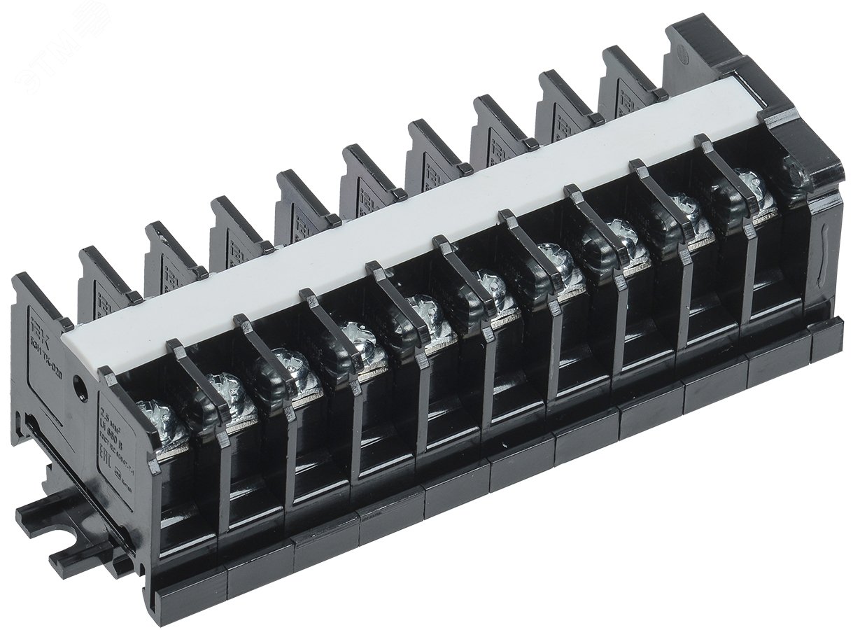 Изображение товара Блок зажимов IEK YZN43-10-002-K02 10 контактов 1-2,5 мм2 на DIN-рейку