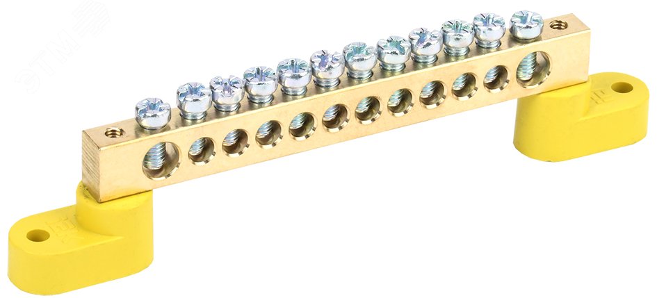 Изображение товара Шина PE земля на двух угловых изоляторах ШНИ-8х12-12-У2-Ж (шт)