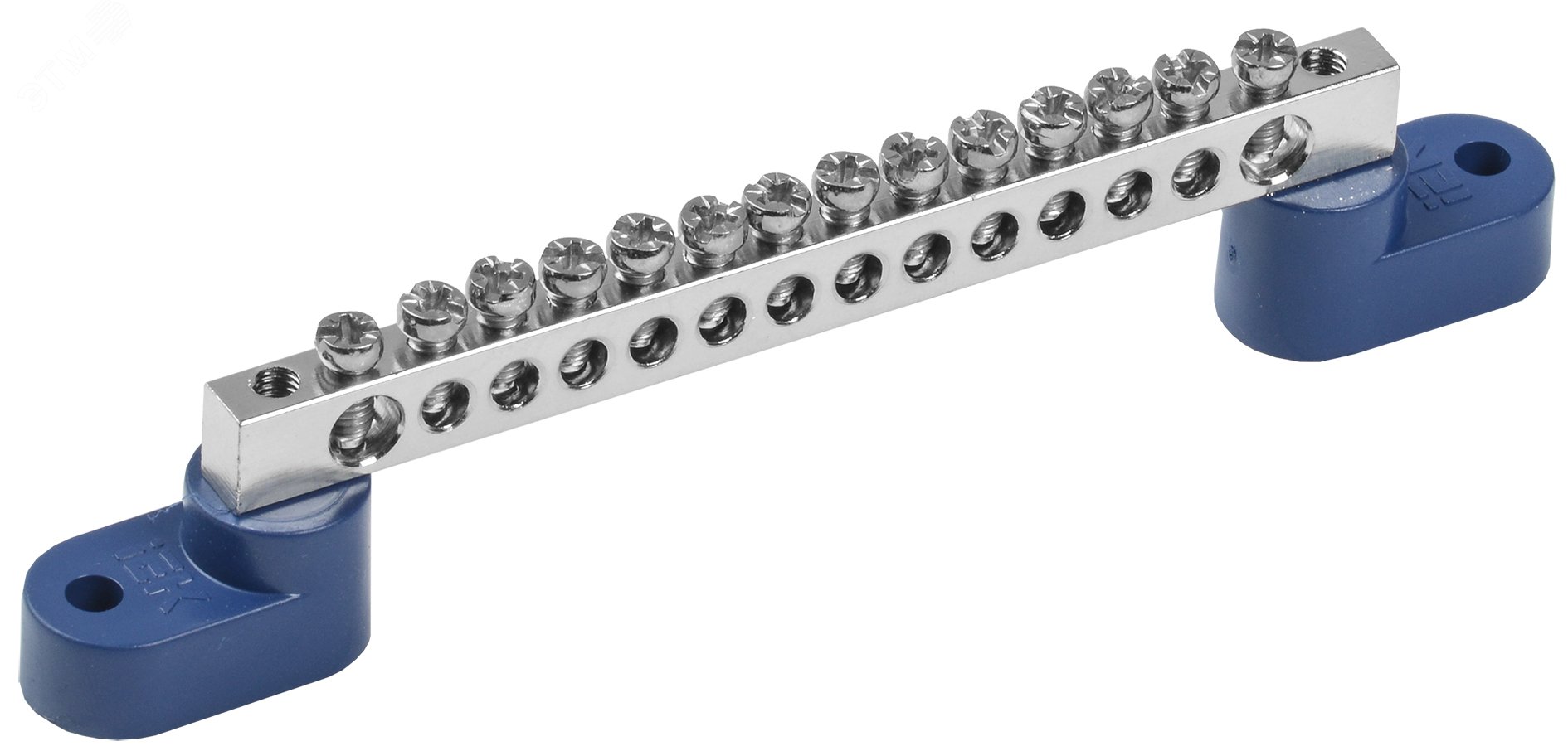 Изображение товара Шина нулевая на двух угловых изолятора IEK 16 мм2 380 В с никелевым покрытием