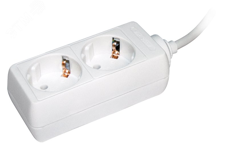 Изображение товара Удлинитель У02 2 места 2Р+РЕ 3 метра 16А 220В белый IEK