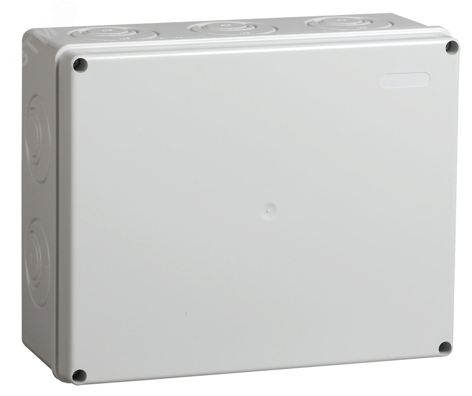 Коробка КМ41271 распаячная для открытой проводки 240х195х90мм IP44 (RAL7035 кабельные вводы 5 шт) UKO10-240-195-090-K41-44 IEK