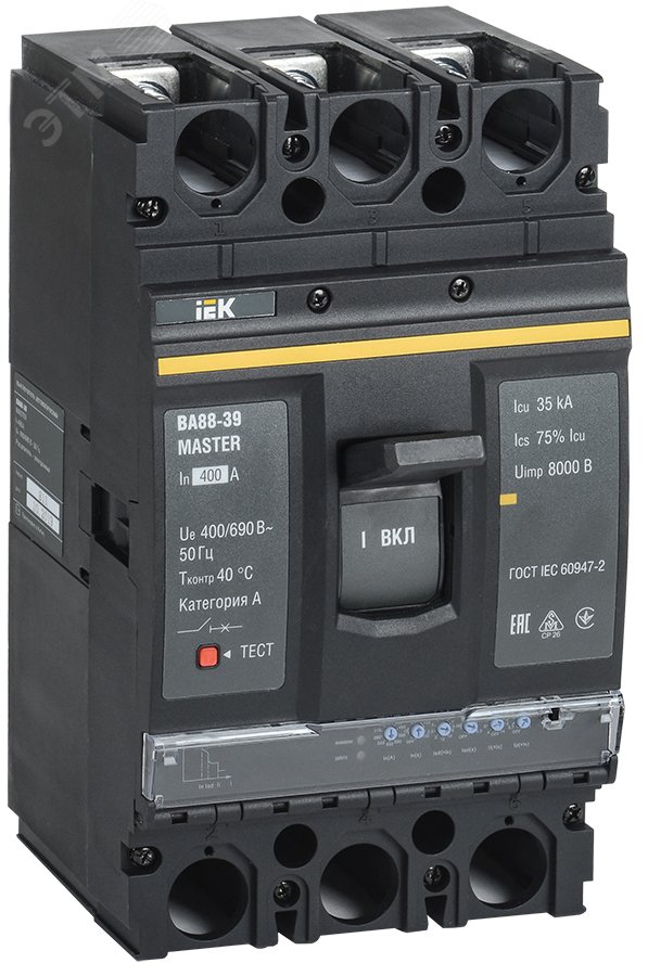 Выключатель автоматический ВА88-39 3Р 400А 35кА MASTER с электронным расцепителем SVA71-3-0400-02 IEK