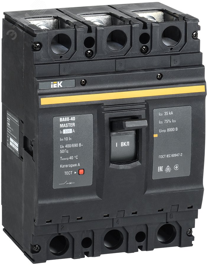 Изображение товара Выключатель автоматический ВА88-40 3Р 500А 35кА MASTER (шт)
