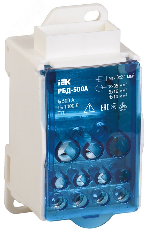 Изображение товара Блок распределительный на DIN-рейку РБД-500А (шт)
