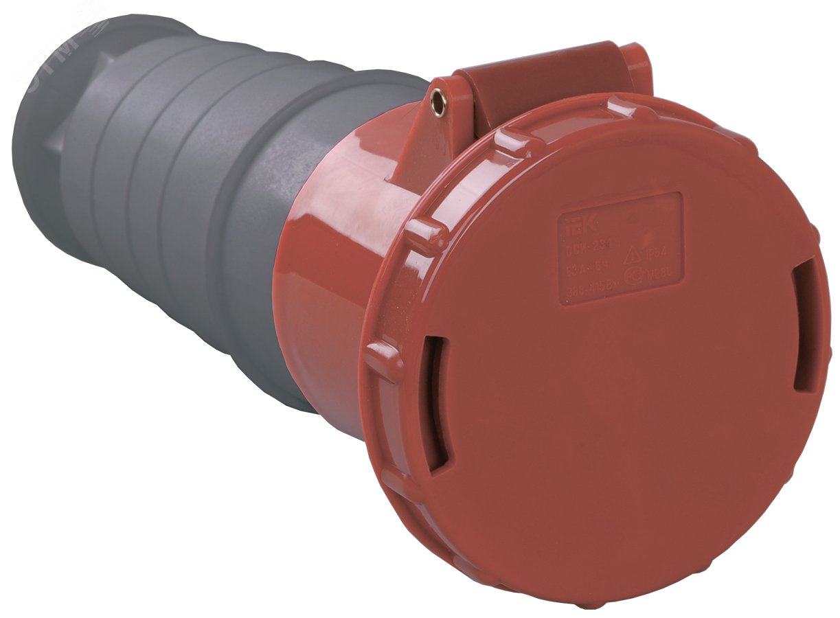 Изображение товара Розетка кабельная силовая 63А IP54 трехфазная переносная IEK