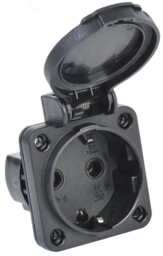 Изображение товара Розетка панельная РП14-3 2Р+РЕ 16А IP54 черная MAGNUM