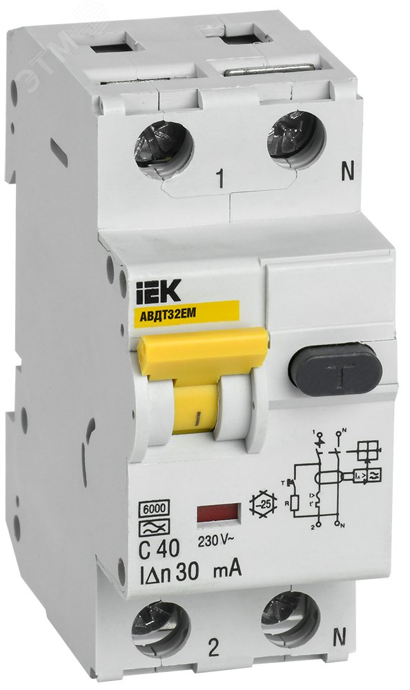 Выключатель автоматический дифференциального тока АВДТ32EM C40 30мА MVD14-1-040-C-030 IEK