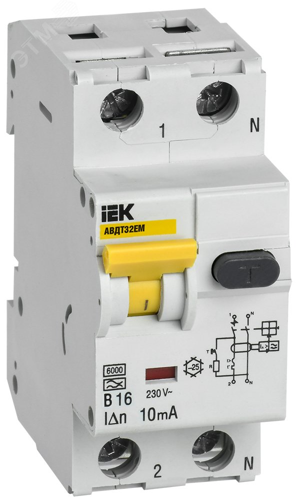 Выключатель автоматический дифференциального тока АВДТ32EM В16 10мА MVD14-1-016-B-010 IEK