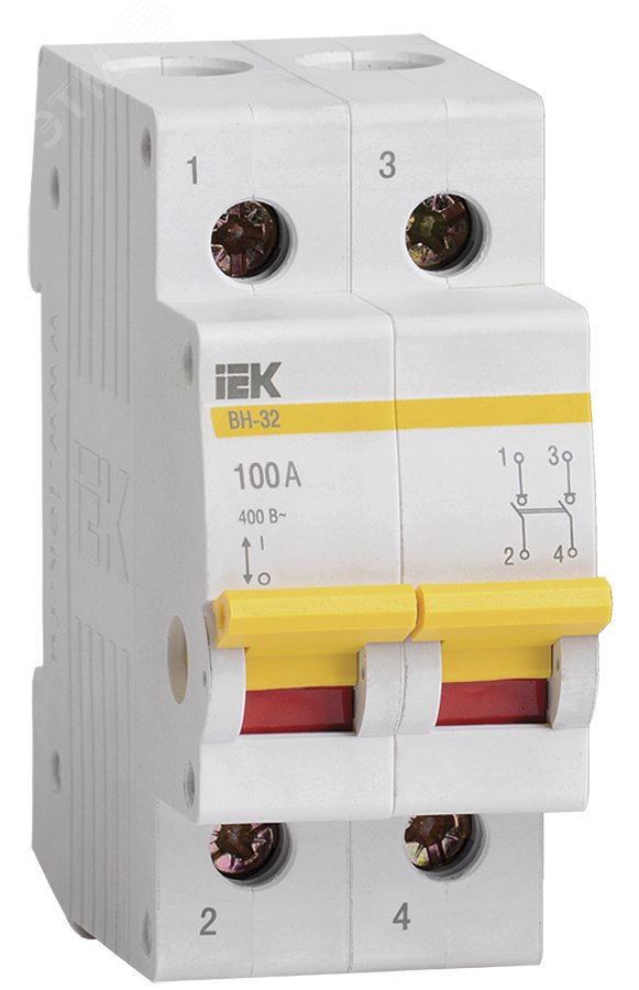 Выключатель нагрузки 2п ВН-32 100А MNV10-2-100 IEK - превью 2