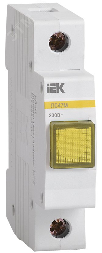 Лампа сигнальная DIN 1P желтая матрица ЛС-47М MLS20-230-K05 IEK - превью 2