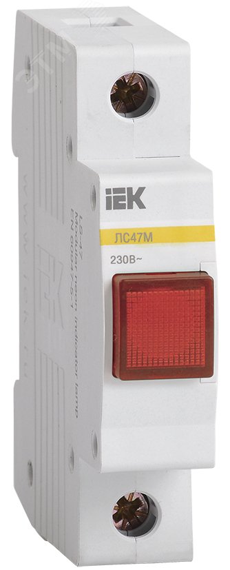 Лампа сигнальная DIN 1P красная матрица ЛС-47М MLS20-230-K04 IEK - превью 2