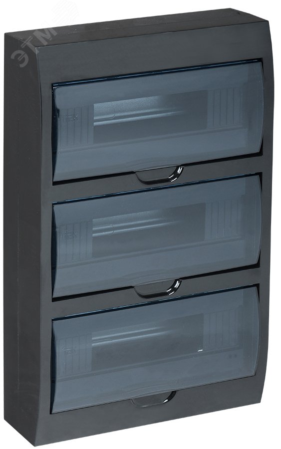 Изображение товара Корпус модульный навесной ЩРН-П-36 черный IP41 для осветительных сетей