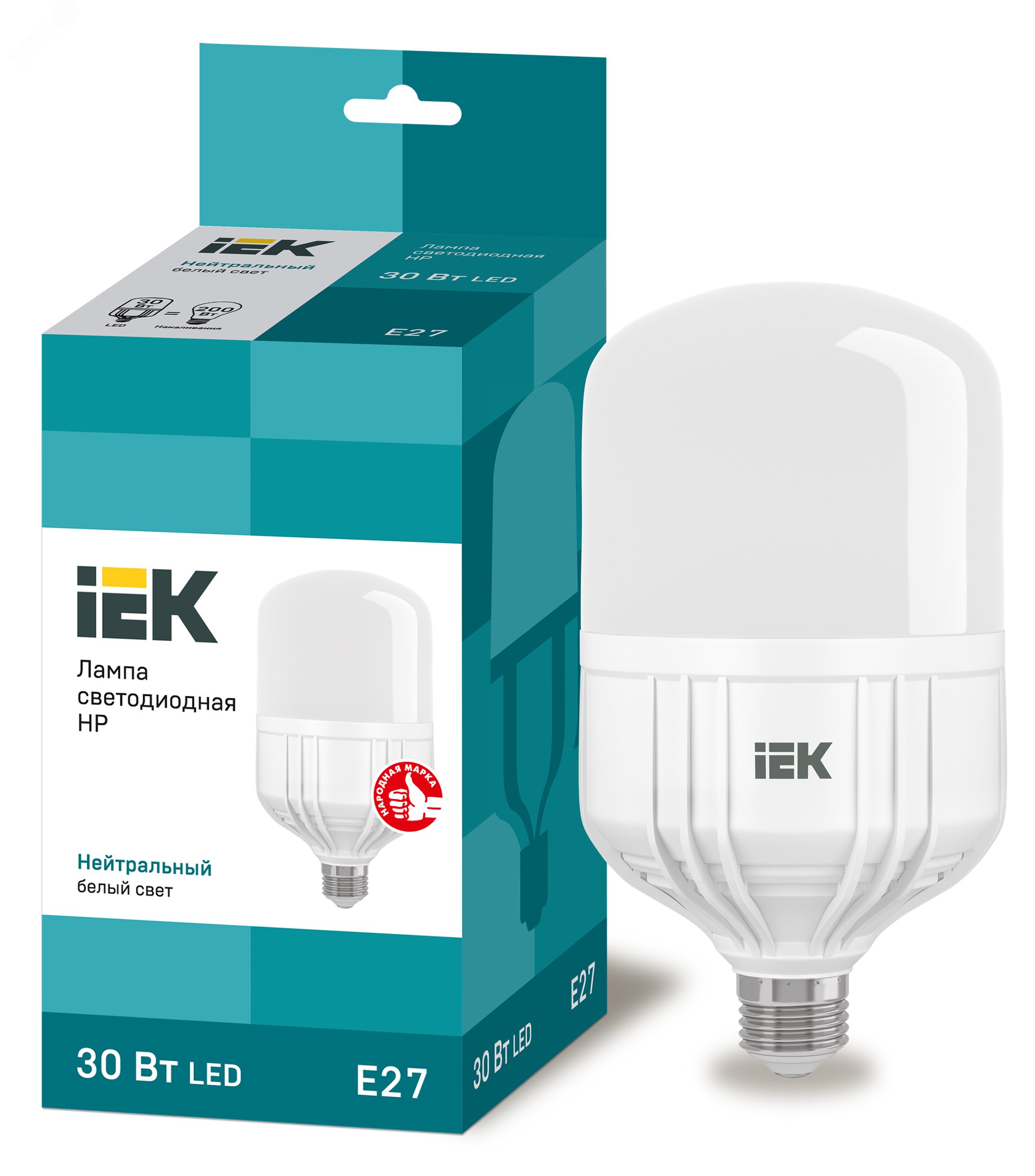 Изображение товара Лампа светодиодная HP 30Вт 230В E27 IEK 4000К для внутреннего и наружного освещения