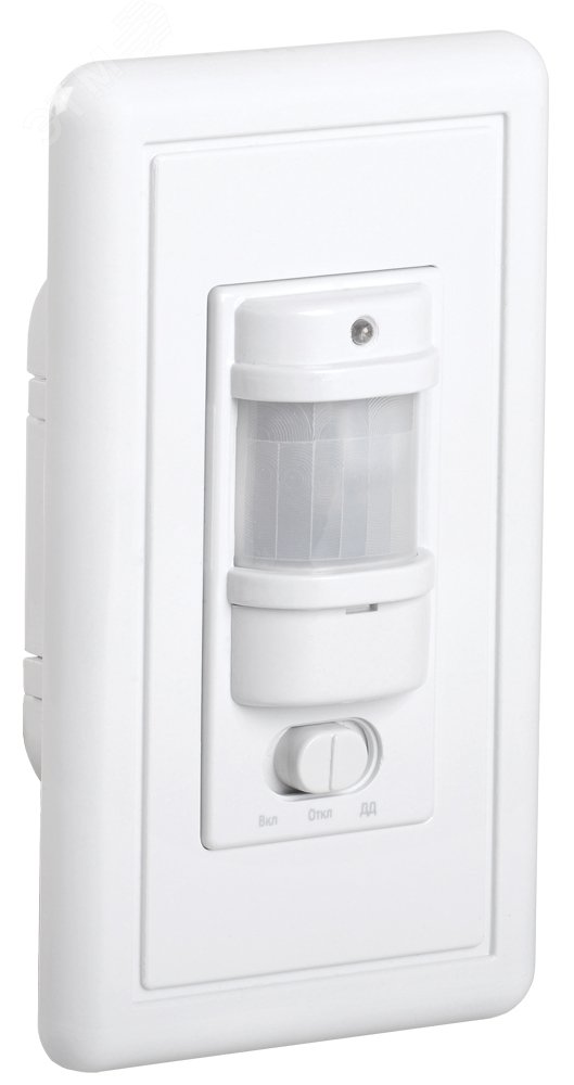 Изображение товара Датчик движения ДД 028 белый, максимальная нагрузка 1200 Вт, угол обзора 140 градусов, дальность 9м, IP20 (шт)