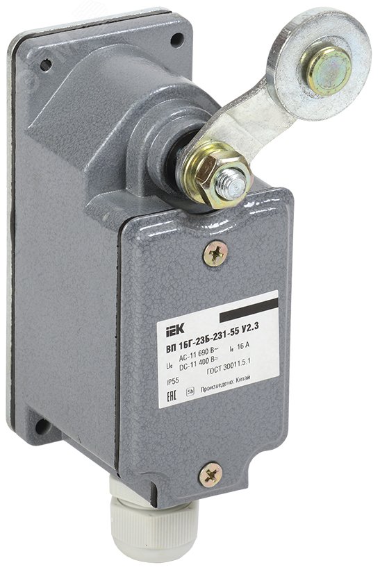 Изображение товара Выключатель концевой ВП 16Г 23Б 231 55 У2.3 с рычагом и роликом IP55