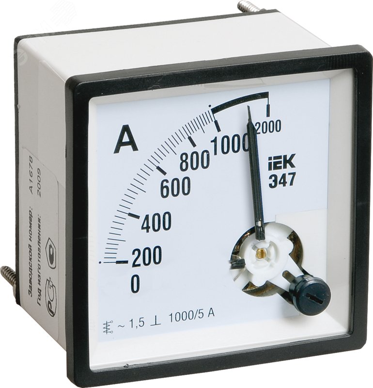 Амперметр Э47 1000/5А 72х72 AC включение через трансформатор (класс точности 1.5) IPA10-6-1000-E IEK
