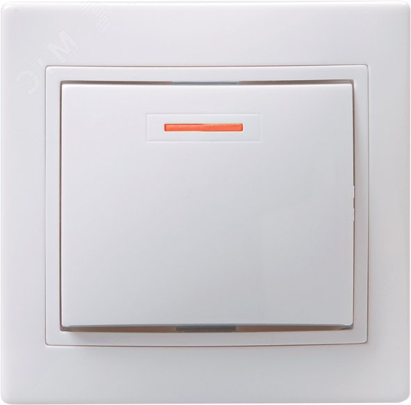 Изображение товара Выключатель 1-клавишный с индикацией KVARTA 10А белый GENERICA