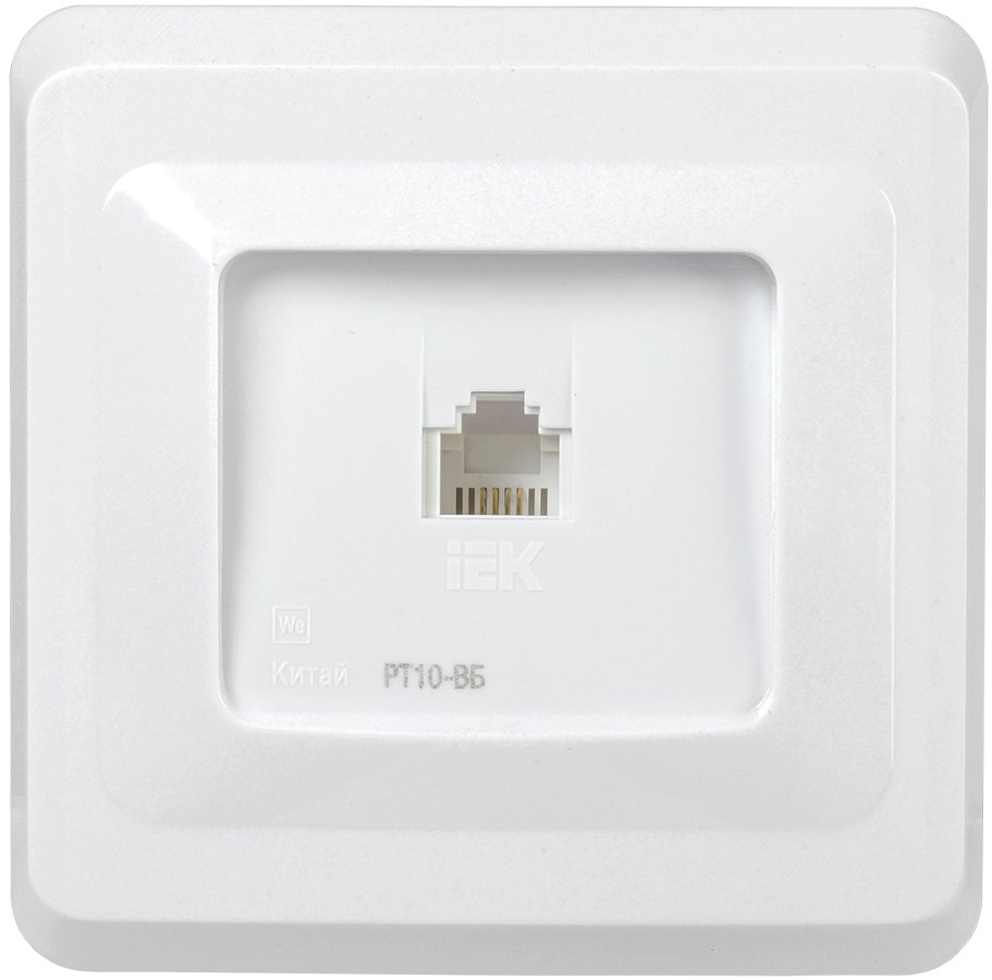 Изображение товара VEGA Телефонная розетка RJ11 1-местная белая серия VEGA