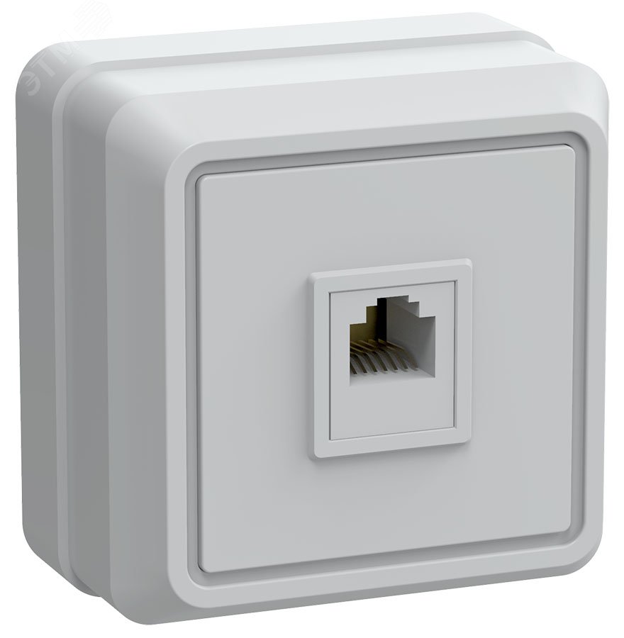 Изображение товара Открытая телефонная розетка RJ11 OKTAVA 1-местная белая IEK