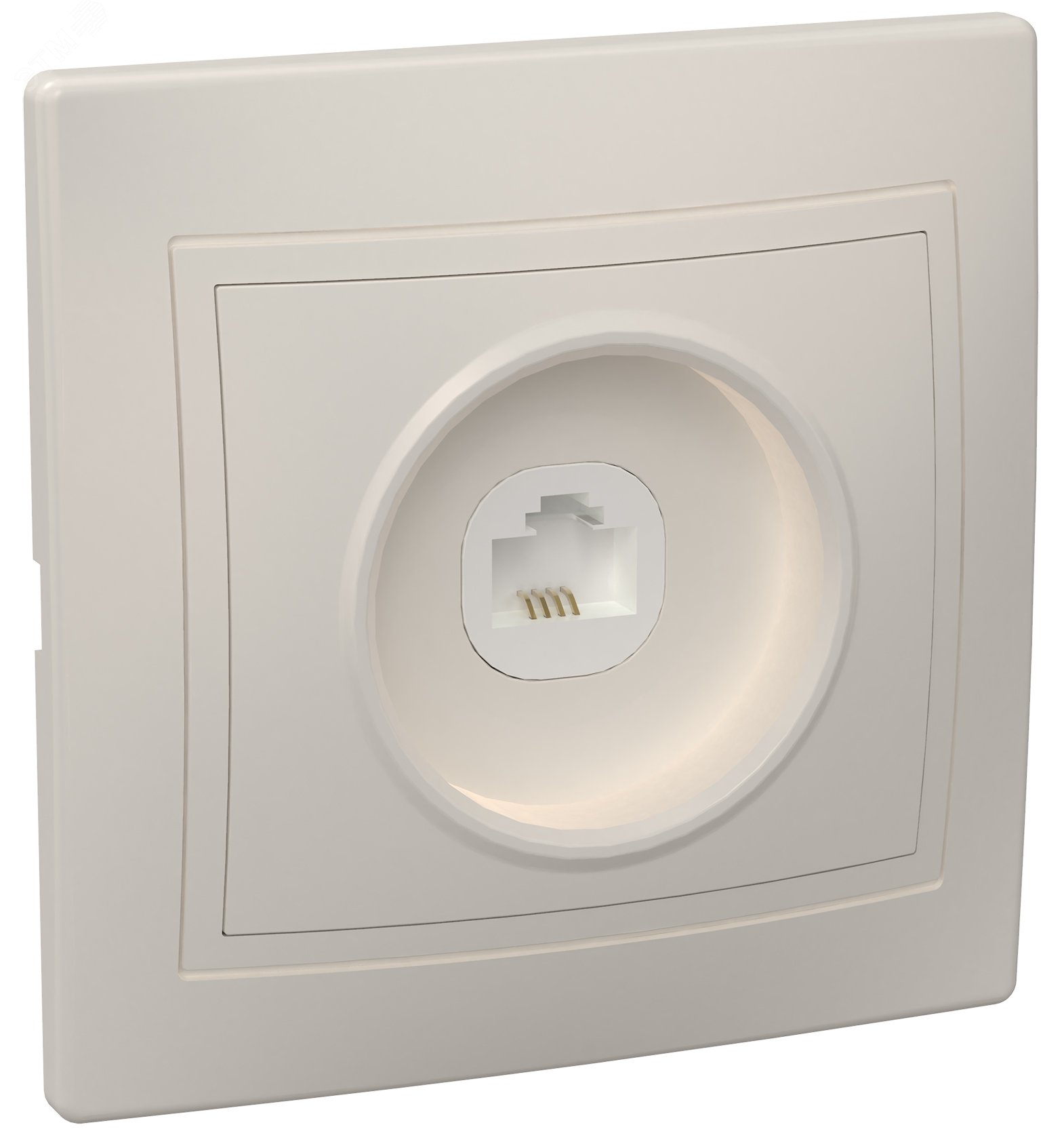 Изображение товара Розетка телефонная RJ11 KVARTA 1-местная кремовая IEK РТ10-ККм