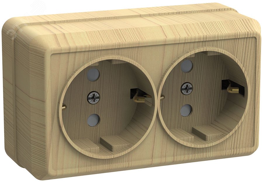 Изображение товара OKTAVA Розетка 2-местная с заземлением для открытой установки 16А РС22-3-ОС