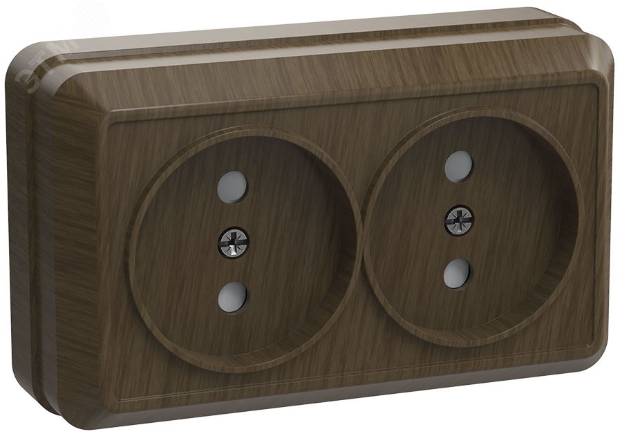 Изображение товара Розетка 2-местная без заземления для открытой установки 10А GENERICA