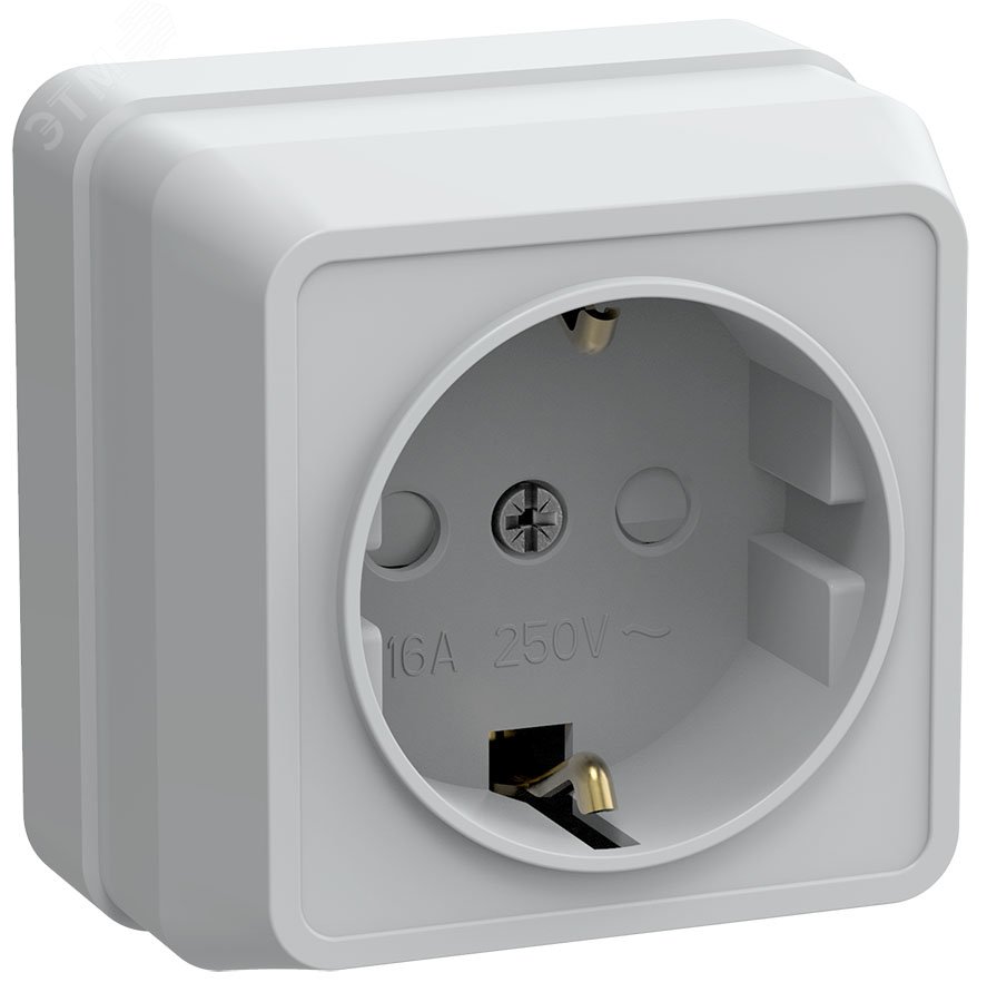 Изображение товара Розетка силовая OKTAVA 1-местная с заземлением 16А IP20 белая