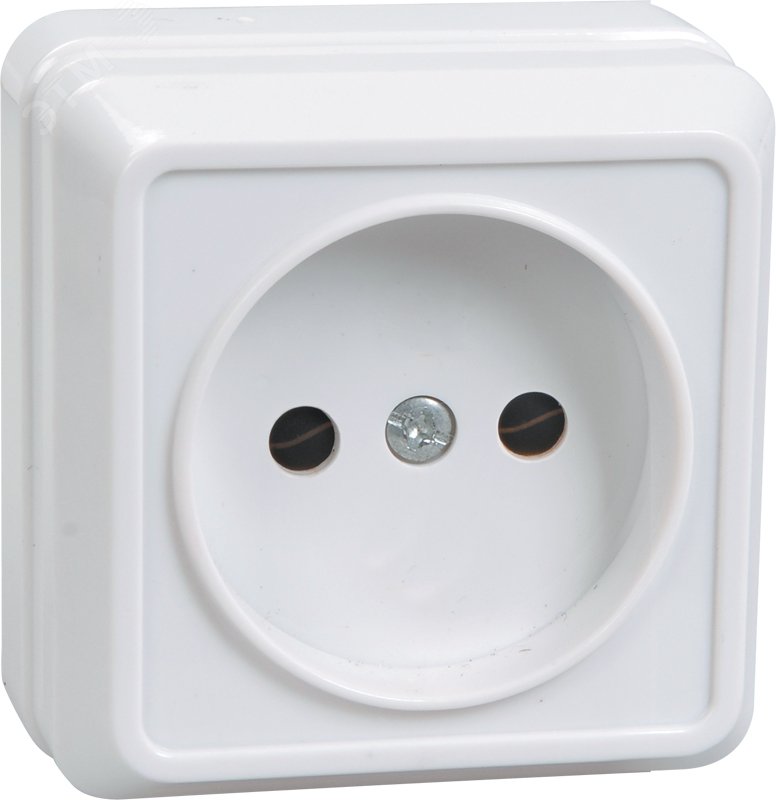 Изображение товара OKTAVA Розетка 1-местная без заземления для открытой установки 10А РС20-2-ОКм кремовый GENERICA (шт)